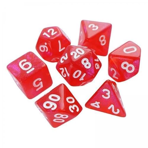 Ronyme 5X 7 Stück Mehrseitige Würfel, Spielwürfel, Partygeschenke D4 D20 Spielwürfel Acrylwürfel, Polyedrische Würfel, für Tischspiel, Brettspiel, Partyspiel von Ronyme