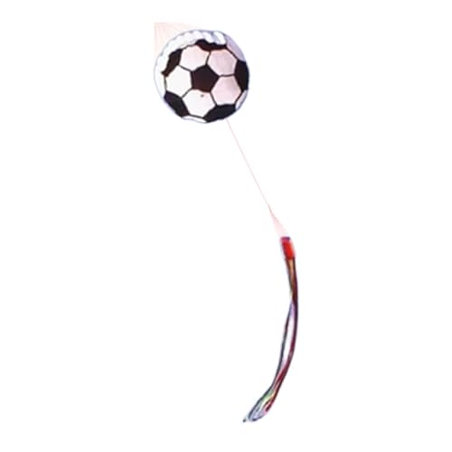 Ronyme Fußballball Kite großer Spiel leicht fliegen 4,9 Fuß Freizeitsportspielzeug für Park Kinder Erwachsene Auslöse Rasenjungen Mädchen, Weiß von Ronyme