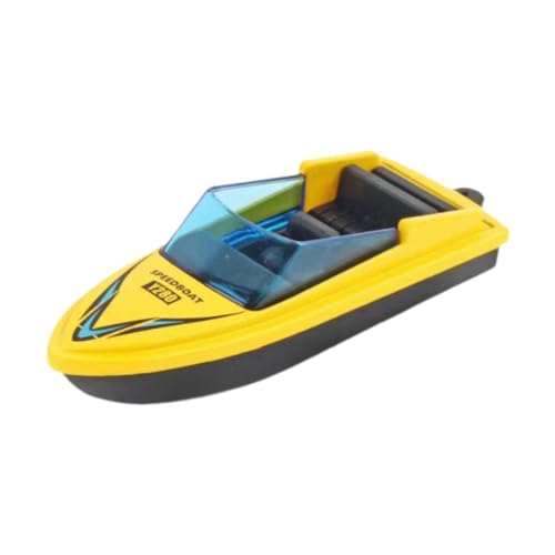 Ronyme Mini-Motorbootmodell, Legierungssimulation, Schnellboot, Sommer-Wasserspielzeug, Desktop-Boot-Ornament für Erwachsene und Kinder im Alter von 3–12+, Gelb von Ronyme