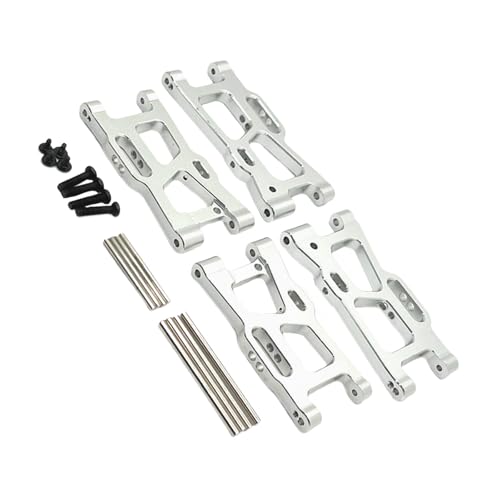 Ronyme RC Querlenker, Aluminiumlegierung, DIY-Zubehör, Metall, vorne und hinten, Querlenker, Ersatzteile für Wltoys 1:14 124018 124019 Fahrzeuge, Silber von Ronyme