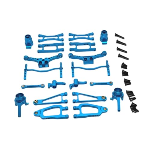 Ronyme RC Vorne Hinten Schaukel Arm Upgrade Metall Oberen Unteren Arm Lenkung Cup Teile Set für 18101 1/18 Zubehör DIY, Blau von Ronyme