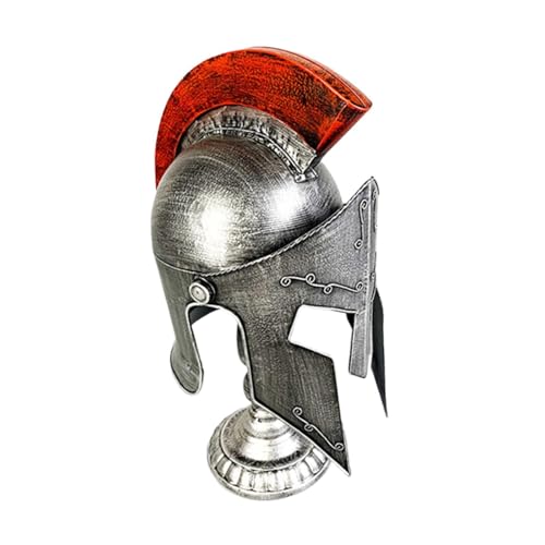 Ronyme Römischer Helm, Dekoration, verschleißfeste Fotografie-Requisiten, robuster Ritterhelm als Ornament, Theater-Requisiten, Silber von Ronyme