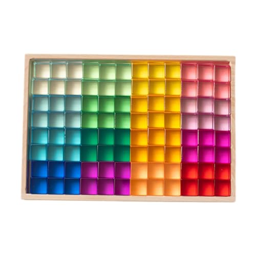 Ronyme Stapelspiel Regenbogen Acryl Edelsteinwürfel, Regenbogen-GEM-Würfel Bausteine, Glatt Stapelspiel Würfelblöcke Bausteine-Set für Kinder,96 Stück/16 Farben Ronyme Stapelspiel Regenbogen Acryl Edelsteinwürfel, Regenbogen-GEM-Würfel Bausteine, Glatt Stapelspiel Würfelblöcke Bausteine-Set für Kinder,96 Stück/16 Farben von Ronyme