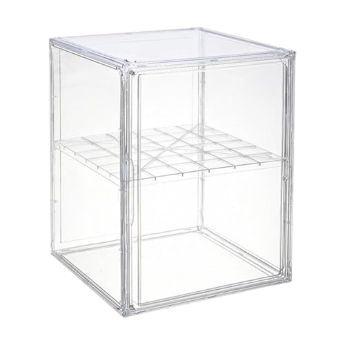 Ronyme Vitrine für Sammlerstücke, mehrschichtig, multifunktionale Helmvitrine, Schutzvitrine für Figuren, Puppenmodelle, Geldbörse, 2 Ebenen von Ronyme