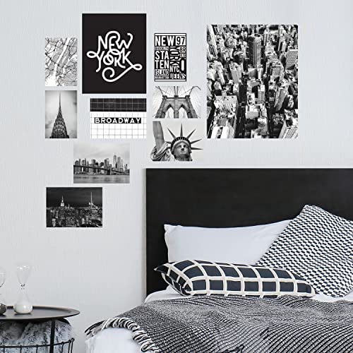 ROOMMATES RMK5337GM New York City Gallery Riesen Poster Wandaufkleber zum Abziehen und Aufkleben, Schwarz, Weiß, Grau von RoomMates