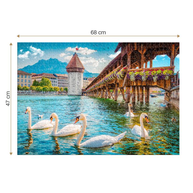 Roovi Chapel Bridge, Lucerne, Switzerland 1000 Teile Puzzle Roovi-79879 von Roovi