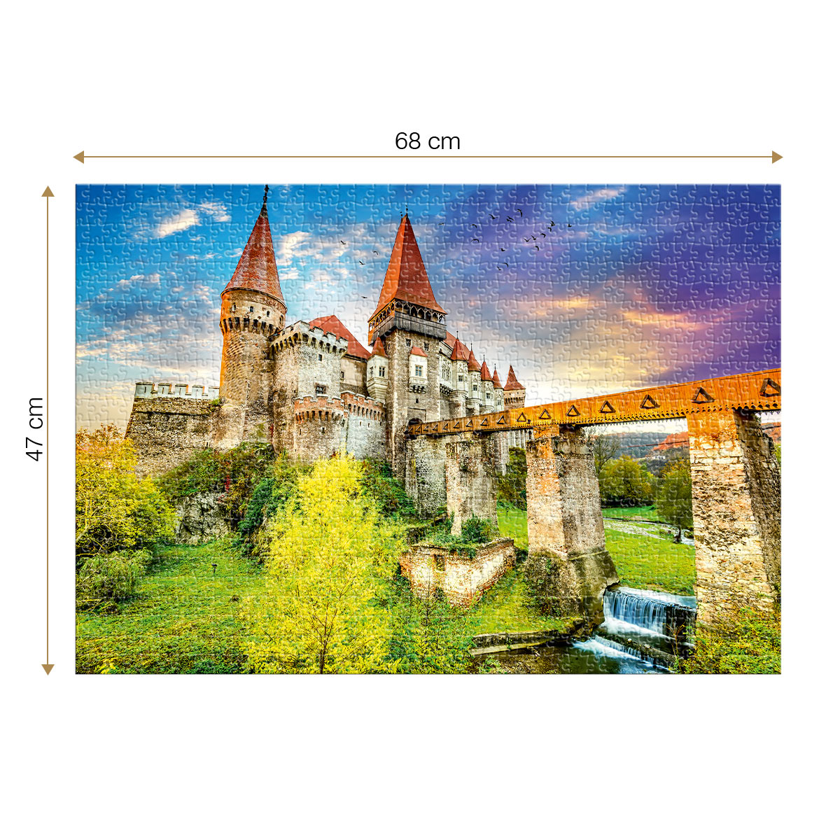 Roovi Corvin Castle - Gothic Largest Castles in Europe 1000 Teile Puzzle Roovi-79923 von Roovi