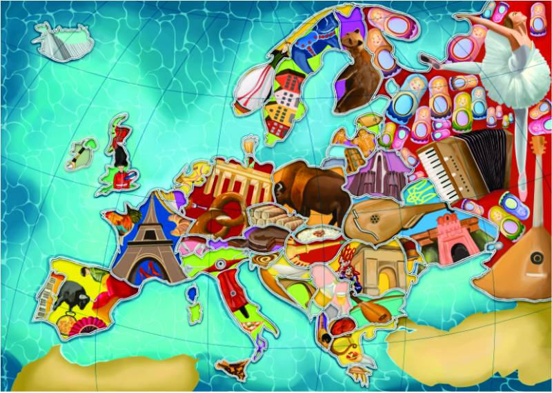 Roovi Europe Map 1000 Teile Puzzle Roovi-79411 von Roovi