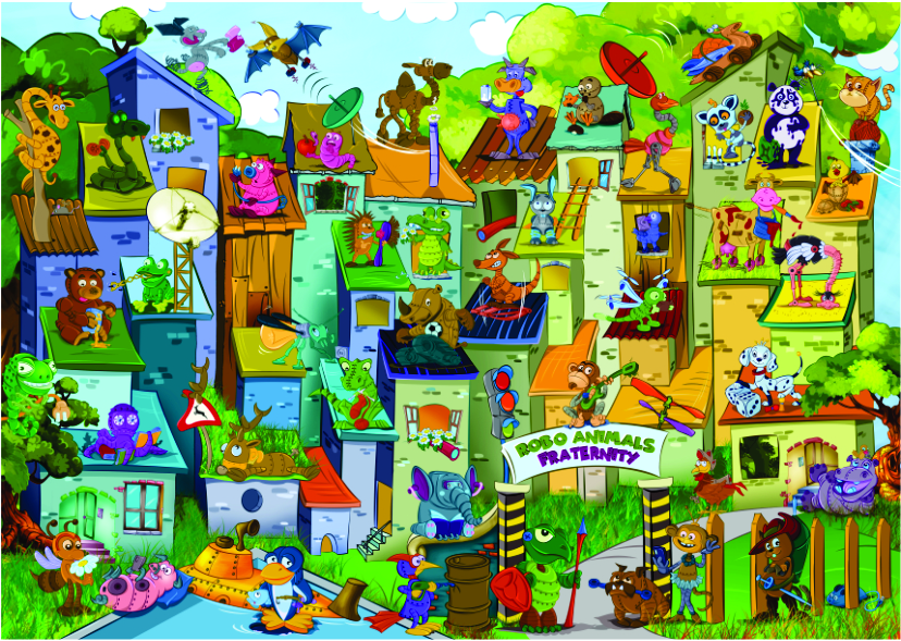 Roovi Robo Animals 1000 Teile Puzzle Roovi-79428 von Roovi