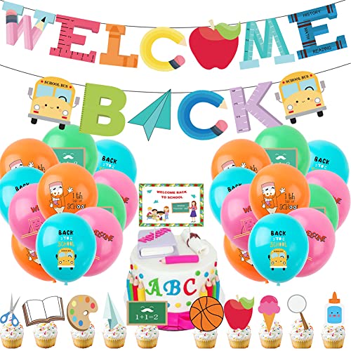 Back to School Ballon Dekoration Set, 38PCS Back to School Ballon Thema Back to School Party Accessory Set Pull Flag Ballon Deko Party Dekoration Anime Party Supplies für Jungen von Ropniik