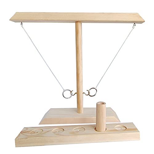 Ropniik Ring Toss-Spiele Handgefertigte Ring Toss-Spiele aus Holz Haken Indoor-Outdoor-Spiele für Erwachsene und Kinder Partyspiele Entwickeln Sie Intelligenz Beige Classic Style Toys Backyard Games von Ropniik