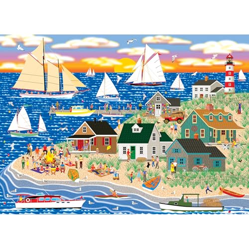 RoseArt Home Country – Beach Bonfire Gathering – Puzzle mit 1000 Teilen von Rose Art