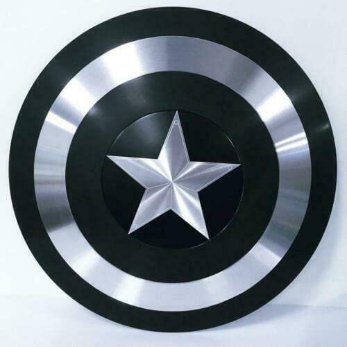 Rose London Black Metal Captain America Shield Replica for Cosplay and Display Life Size Captain America Real Shield Halloween Costume von Rose London