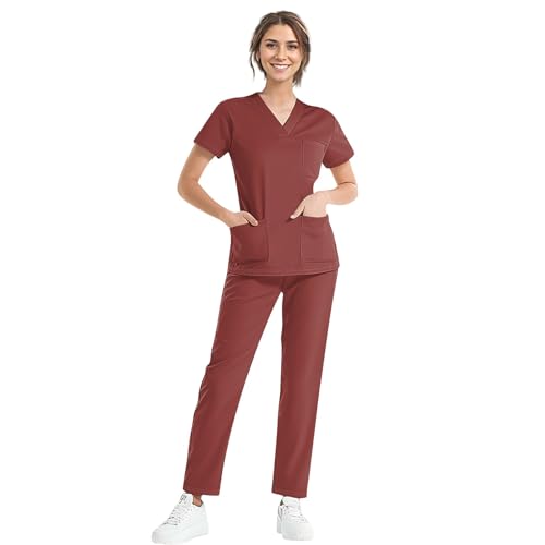 Doktor Kostüm Schlupfkasack Damen Medizinische Uniform Damen Pflege Set Mit Krankenschwester T-Shirt Krankenschwester Jacke Krankenschwester T-Shirt Arztkittel Damen Schürze Krankenschwester von Rosennie