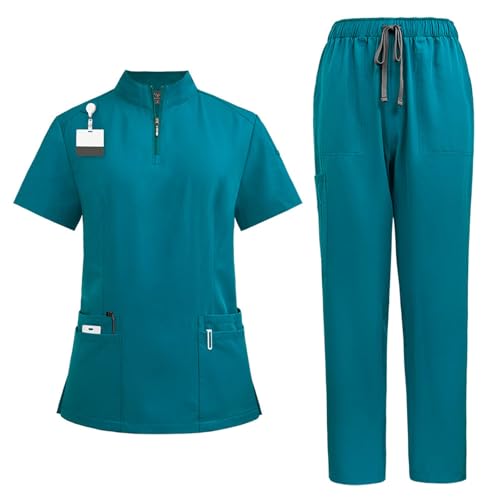 Rosennie Arbeitskleidung Damen Pflege Pflege Set Damen Kasack Set Damen Krankenhauskleidung Krankenschwester Kostüm Pflege Set Damen Arbeitskleidung Pflege Damen Schlupfhose Damen Work Wear Women von Rosennie