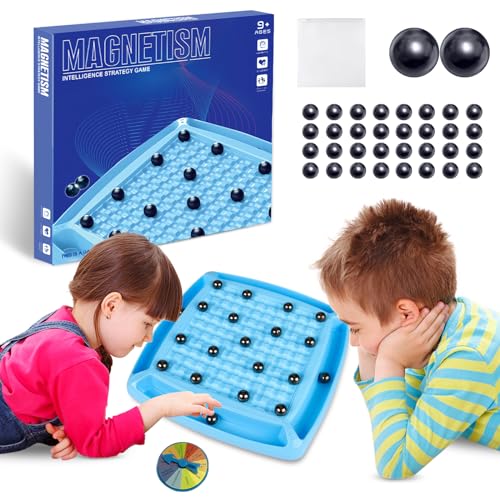 Magnetisches Schachspiel, Magnetic Chess Game, Multiplayer-Magnetbrettspiel, Magnetisches Kinderschach Spielzeug, Eltern-Kind-Interaktionsspiel, Tragbares Magnet-Steinbrett - 32 Perlen von RoserRose