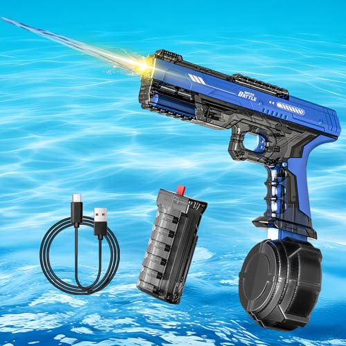 RoserRose Watergun Elektrisch 500ml - Elektrische Wasser Pistole mit LED und Sound - Automatische Wasserpistole für Kinder & Erwachsene - Wasserspritzpistole Elektrisch für Pool, Strand, Garten-Blue RoserRose Watergun Elektrisch 500ml - Elektrische Wasser Pistole mit LED und Sound - Automatische Wasserpistole für Kinder & Erwachsene - Wasserspritzpistole Elektrisch für Pool, Strand, Garten-Blue von RoserRose