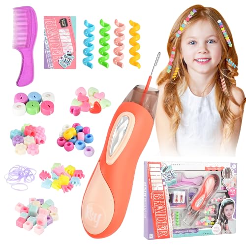 RoserRose Geschenk Mädchen 5 6 7 8 9 10 Jahre, Haarflechtmaschine Haarschmuck Mädchen Spielzeug, Kinder Hair Braiding Machine DIY Haardekorations Haarperlen für Geschenk Mädchen ab 5 Jahre von RoserRose