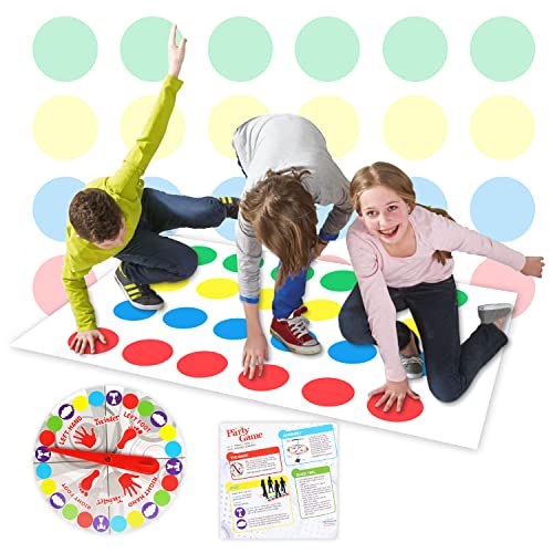 Twisting Spiele, Twisting Game für Kinder & Erwachsene, Balance Floor Spiel Pad,Bodenspiel mit Spielmatte,Teamspiel,Familienspiel,Lustiges Spiel für Kindergeburtstage,Partyspiel für Familien von RoserRose