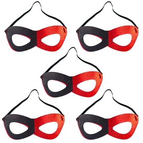 Rosixehird 5 Stück schwarz-rote Nasenabdeckungen – gruselige Augenabdeckungen – Augenmasken für Kostüme | Für Halloween-Maskenparty von Rosixehird