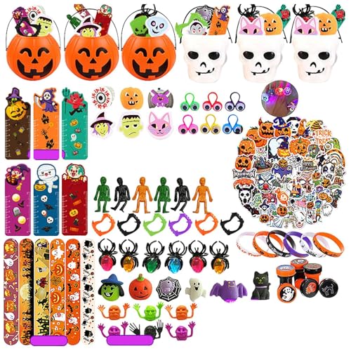 Rosixehird Halloween Fidget Toys Set,Halloween Squeeze Toys für Kinder - 134 Stück Fidget-Partygeschenke für Kinder,Halloween-Partygeschenke, Halloween-Leckerli-Taschen, Stressabbau für Mädchen und von Rosixehird