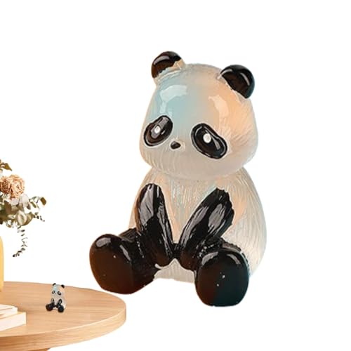 Rosixehird -Panda-Figuren, leuchtende -Pandas aus Kunstharz | Tragbare Tierfiguren,Handbemalte Panda-Figuren aus Kunstharz für Familie, Freunde und Kollegen von Rosixehird