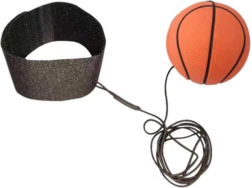 Rosojodg 1 Stücke Basketball Handgelenk Ball Mit Schnur, 6cm Handgelenk Return Ball, Ball An Der Schnur Springball Hüpfball, Handgelenk Ball Gummi Bouncy Ball, Sport Erwachsene von Rosojodg