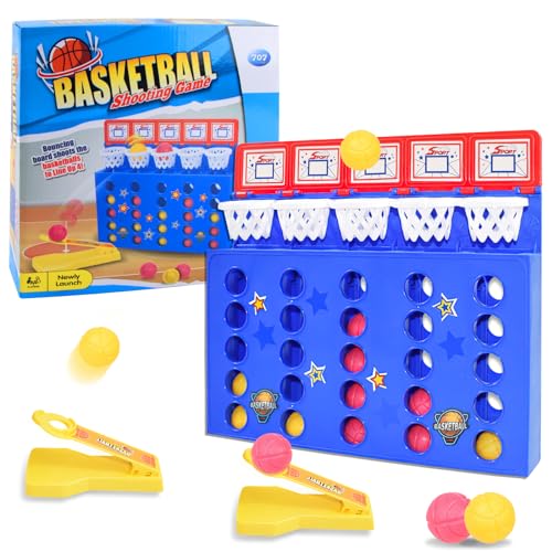 Bounce Ball Game, RosyFate Wurfspiel Bounce Off Party Game, 4 Gewinnt Action Bälle, Jumping Ball Tabletop Spiel, Mini Basketball Tischspiel, Desktop Bounce Ballspiel von RosyFate