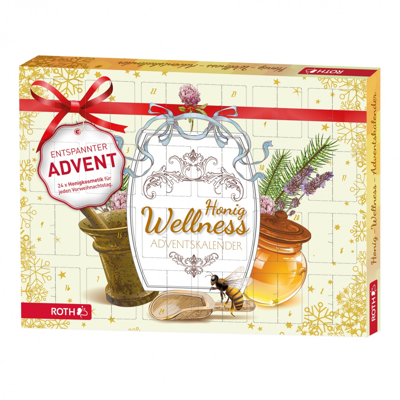 Honig-Wellness-Adventskalender mit 24 Wellnessartikeln mit Honig von Roth GmbH