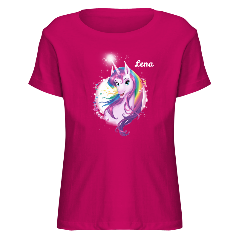 Kinder T-Shirt Einhornportrait, fuchsia - (118-128) von Roth GmbH