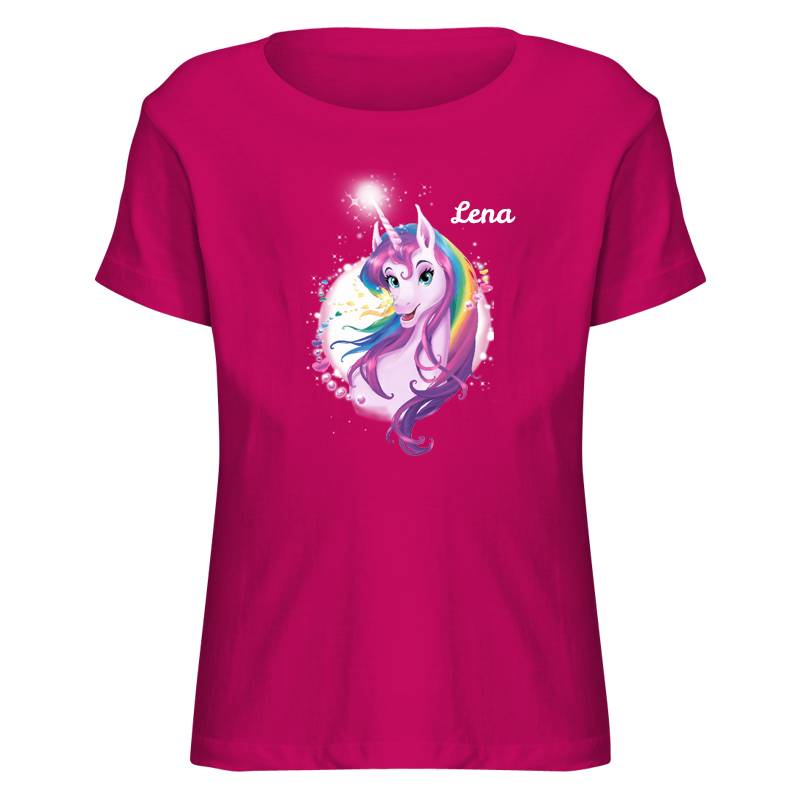 Kinder T-Shirt Einhornportrait, fuchsia - (118-128) von Roth GmbH