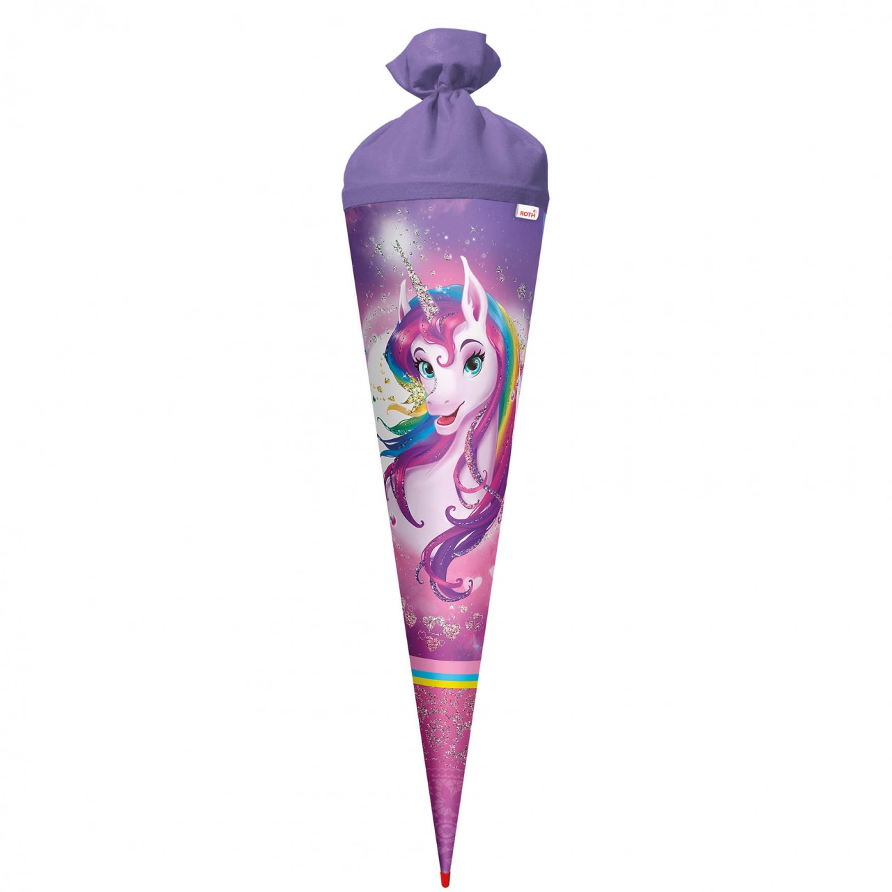 Schultüte groß 70 cm Einhornportrait mit Glitzer von Roth GmbH