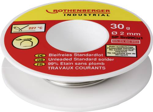 Rothenberger Industrial Bleifreies Standardlot 30g Lötzinn, bleifrei SN99Cu1 von Rothenberger Industrial