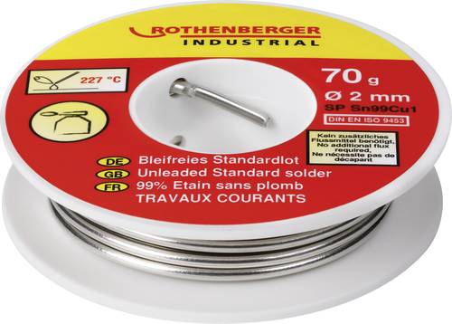 Rothenberger Industrial Bleifreies Standardlot 70g Lötzinn, bleifrei SN99Cu1 von Rothenberger Industrial