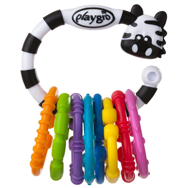 Beißring-Rasselkette ZEBRA in bunt von Rotho Babydesign