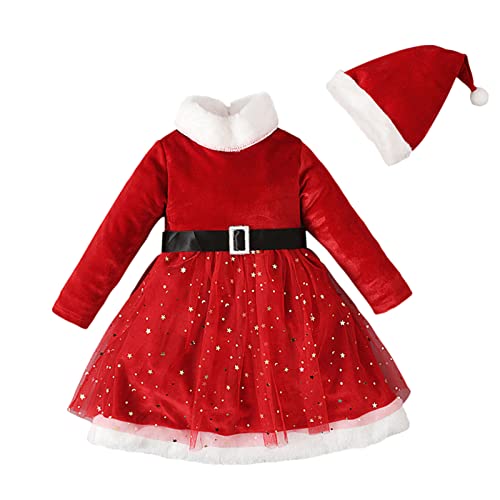 Rouingdd Weihnachtself Kostüm Kinder, Weihnachtskleid Kinder Cosplay Schneemann Rentier Nikolaus Kostüm Weihnachtskleid Christmas Weihnachts Weihnachtsanzug Elf Weihnachtself Santa Claus Kostüm von Rouingdd