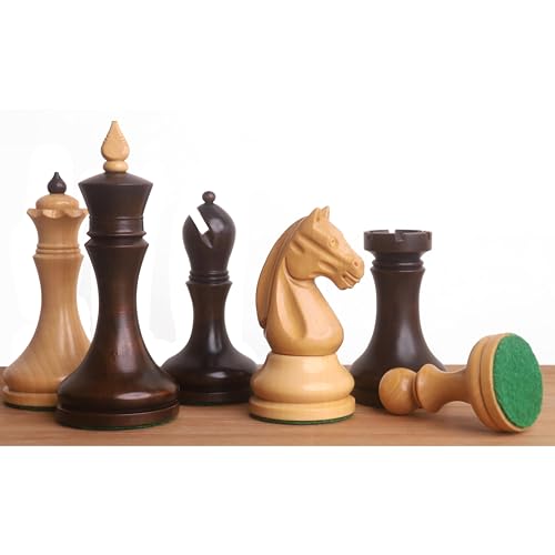 3.8“ Kandidaten Serie Minimalist Schach Set- Nur Schachfiguren- Buchsbaum & Ebonisiertes Buchsbaum von Royal Chess Mall