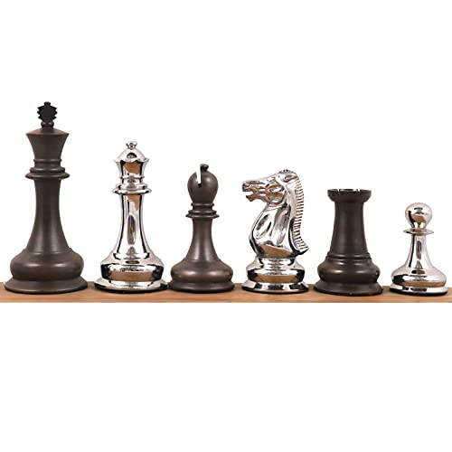 4,5" Jacques Staunton 1849 - Luxus Messing Metall Schachfiguren nur Set - Silber 4,5" Jacques Staunton 1849 - Luxus Messing Metall Schachfiguren nur Set - Silber von Royal Chess Mall