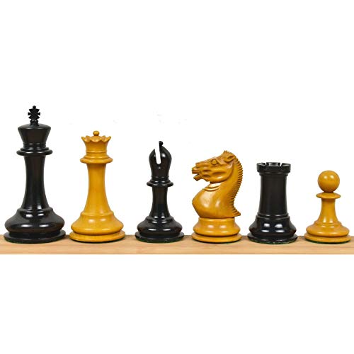 Harrwitz Staunton Schachfiguren-Set, 8,9 cm, 1852-55, Antikes Buchsbaum und Ebenholz von Royal Chess Mall