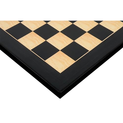 Royal Chess Mall -17" Schachbrett aus bedrucktem Ebenholz und Ahornholz - 45 mm im Quadrat - Hochglanzoberfläche von Royal Chess Mall