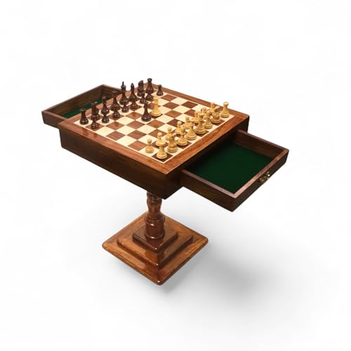 Royal Chess Mall - 20-Zoll-Schachbretttisch der Monarch-Serie mit 3,6-Zoll-Profi-Staunton-Schachfiguren – Goldenes Palisanderholz Royal Chess Mall - 20-Zoll-Schachbretttisch der Monarch-Serie mit 3,6-Zoll-Profi-Staunton-Schachfiguren – Goldenes Palisanderholz von Royal Chess Mall
