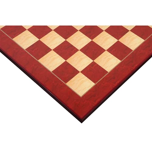 Royal Chess Mall - 21" Schachbrett aus Rotesche und Buchsbaumholz mit Aufdruck - 55 mm im Quadrat - Hochglanzoberfläche von Royal Chess Mall