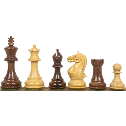 Royal Chess Mall - 9,5 cm Queens Gambit Staunton Schachfiguren-Set - Beschwertes goldenes Rosenholz von Royal Chess Mall