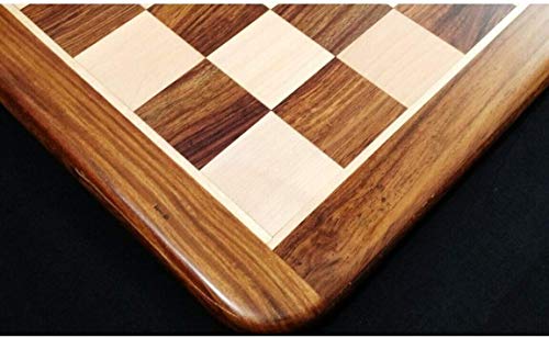 RoyalChessMall-19 Schachbrett aus eingelegtem Holz - Goldenes Palisander- und Ahornholz - Quadrat 50 mm von Royal Chess Mall