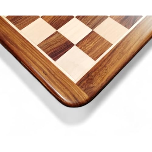 Royal Chess Mall - Schachbrett aus eingelegtem Holz - Goldenes Palisander- und Ahornholz - Quadrat 50 mm - für 2 Spieler ab 8 Jahren von Royal Chess Mall