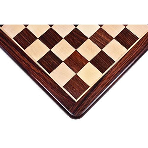 RoyalChessMall - 21 Zoll großes flaches Schachbrett aus massivem Rosenholz und Ahornholz - Quadrat mit 55 mm von Royal Chess Mall