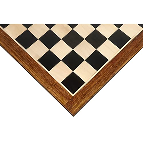 RoyalChessMall-23 Großes Schachbrett aus Ebenholz & Ahornholz 60 mm im Quadrat - Goldenes Palisanderholz Ränder RoyalChessMall-23 Großes Schachbrett aus Ebenholz & Ahornholz 60 mm im Quadrat - Goldenes Palisanderholz Ränder von Royal Chess Mall