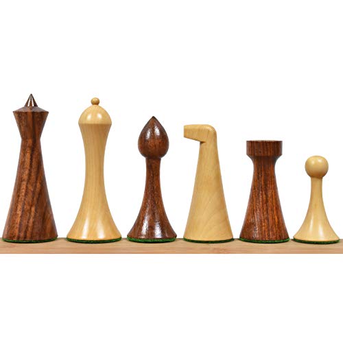 RoyalChessMall 3.6 "Herman Ohme Minimalist Schachfiguren nur Set-Weighted Golden Palisander von Royal Chess Mall