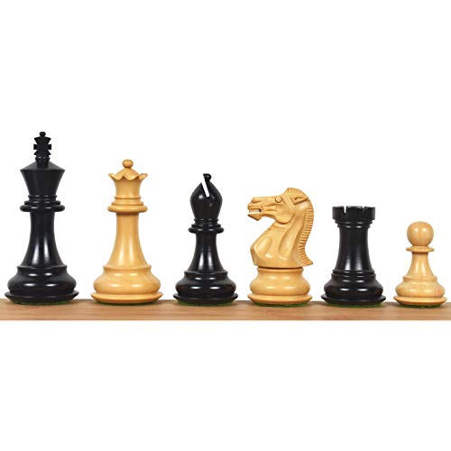 RoyalChessMall 3.6 "Professional Staunton Chess Pieces Only Set-Weighted Ebonised Boxwood von Royal Chess Mall