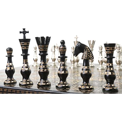 Sovereign Serie Messing Metall Luxus Schachfiguren & Brettset - 14" - Einzigartige Kunst von Royal Chess Mall